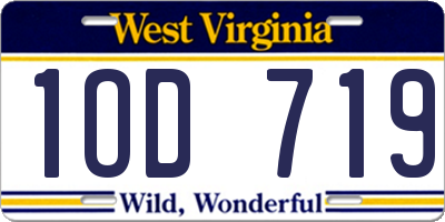 WV license plate 1OD719