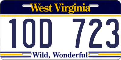 WV license plate 1OD723