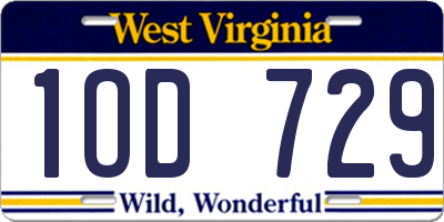 WV license plate 1OD729