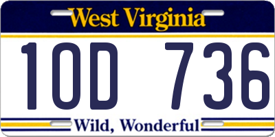WV license plate 1OD736