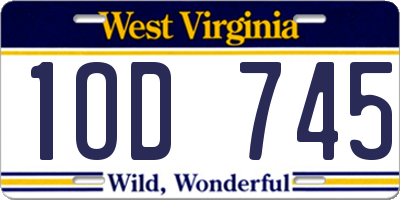 WV license plate 1OD745