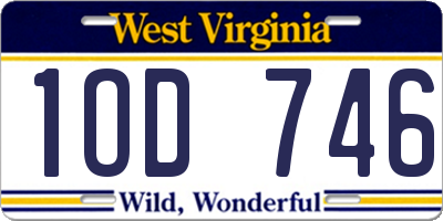 WV license plate 1OD746