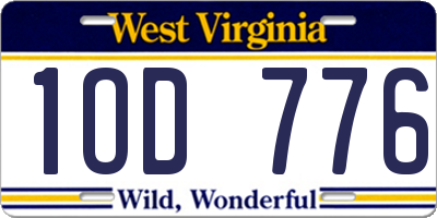 WV license plate 1OD776