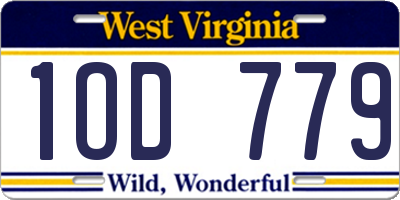 WV license plate 1OD779