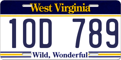 WV license plate 1OD789