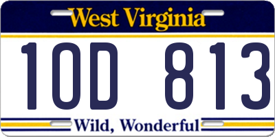 WV license plate 1OD813