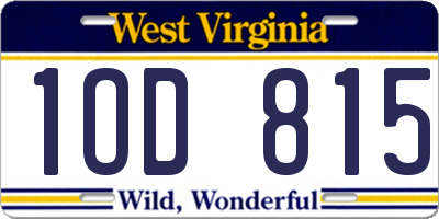 WV license plate 1OD815