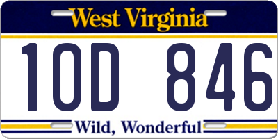WV license plate 1OD846