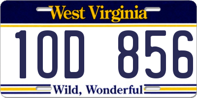 WV license plate 1OD856