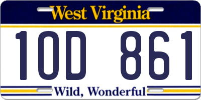 WV license plate 1OD861