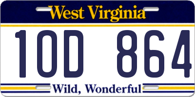 WV license plate 1OD864