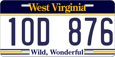 WV license plate 1OD876
