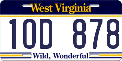 WV license plate 1OD878