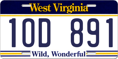 WV license plate 1OD891