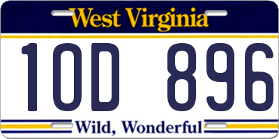 WV license plate 1OD896