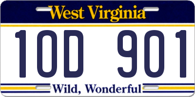 WV license plate 1OD901