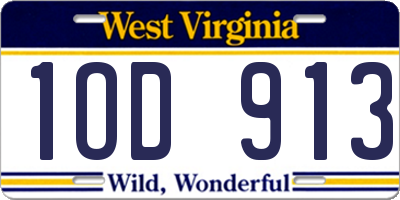 WV license plate 1OD913