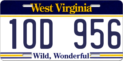 WV license plate 1OD956