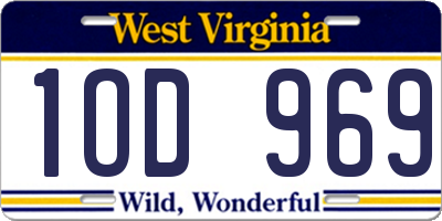 WV license plate 1OD969