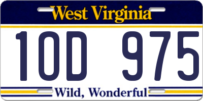 WV license plate 1OD975