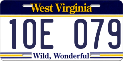 WV license plate 1OE079