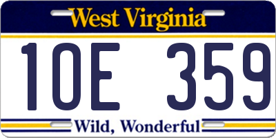 WV license plate 1OE359