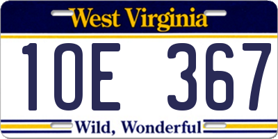 WV license plate 1OE367