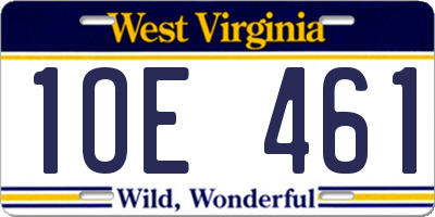 WV license plate 1OE461