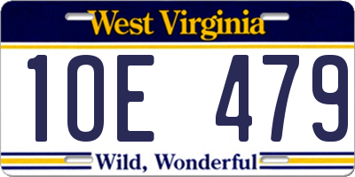 WV license plate 1OE479