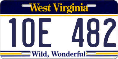 WV license plate 1OE482