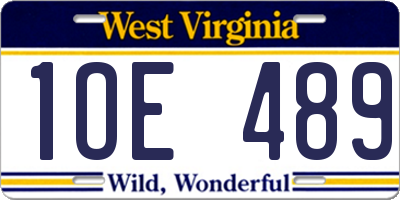 WV license plate 1OE489