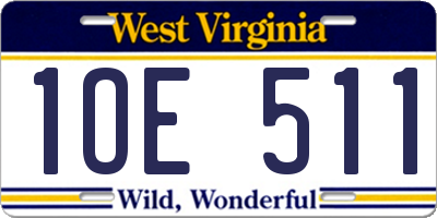 WV license plate 1OE511