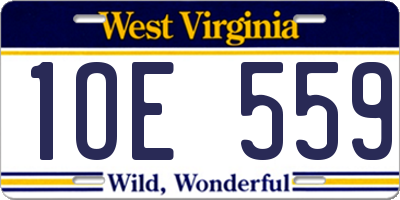 WV license plate 1OE559
