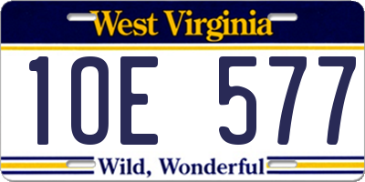 WV license plate 1OE577