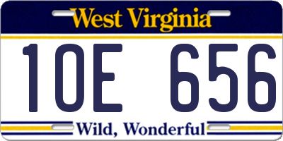 WV license plate 1OE656