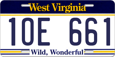 WV license plate 1OE661