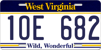 WV license plate 1OE682