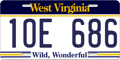 WV license plate 1OE686