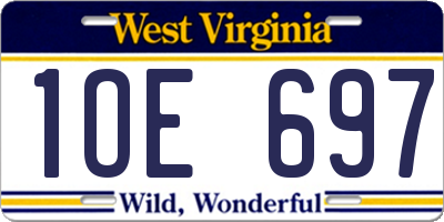 WV license plate 1OE697