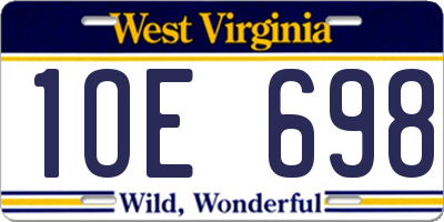 WV license plate 1OE698