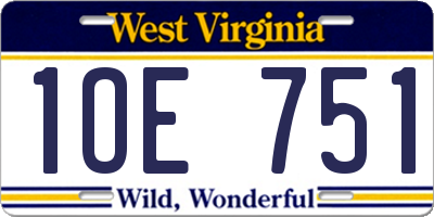 WV license plate 1OE751