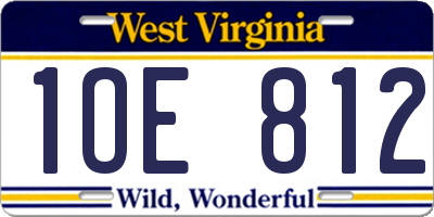 WV license plate 1OE812
