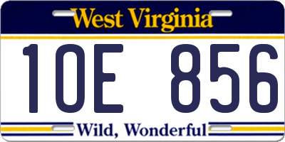 WV license plate 1OE856
