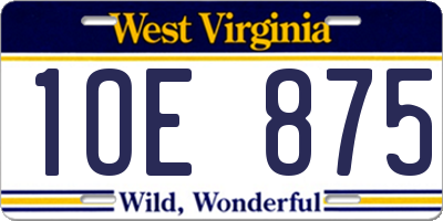 WV license plate 1OE875