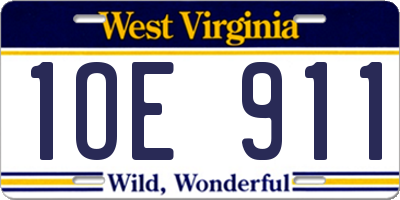 WV license plate 1OE911
