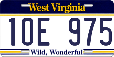 WV license plate 1OE975