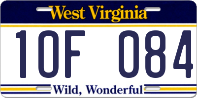 WV license plate 1OF084
