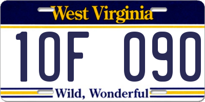 WV license plate 1OF090