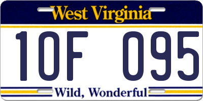 WV license plate 1OF095