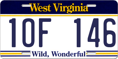 WV license plate 1OF146